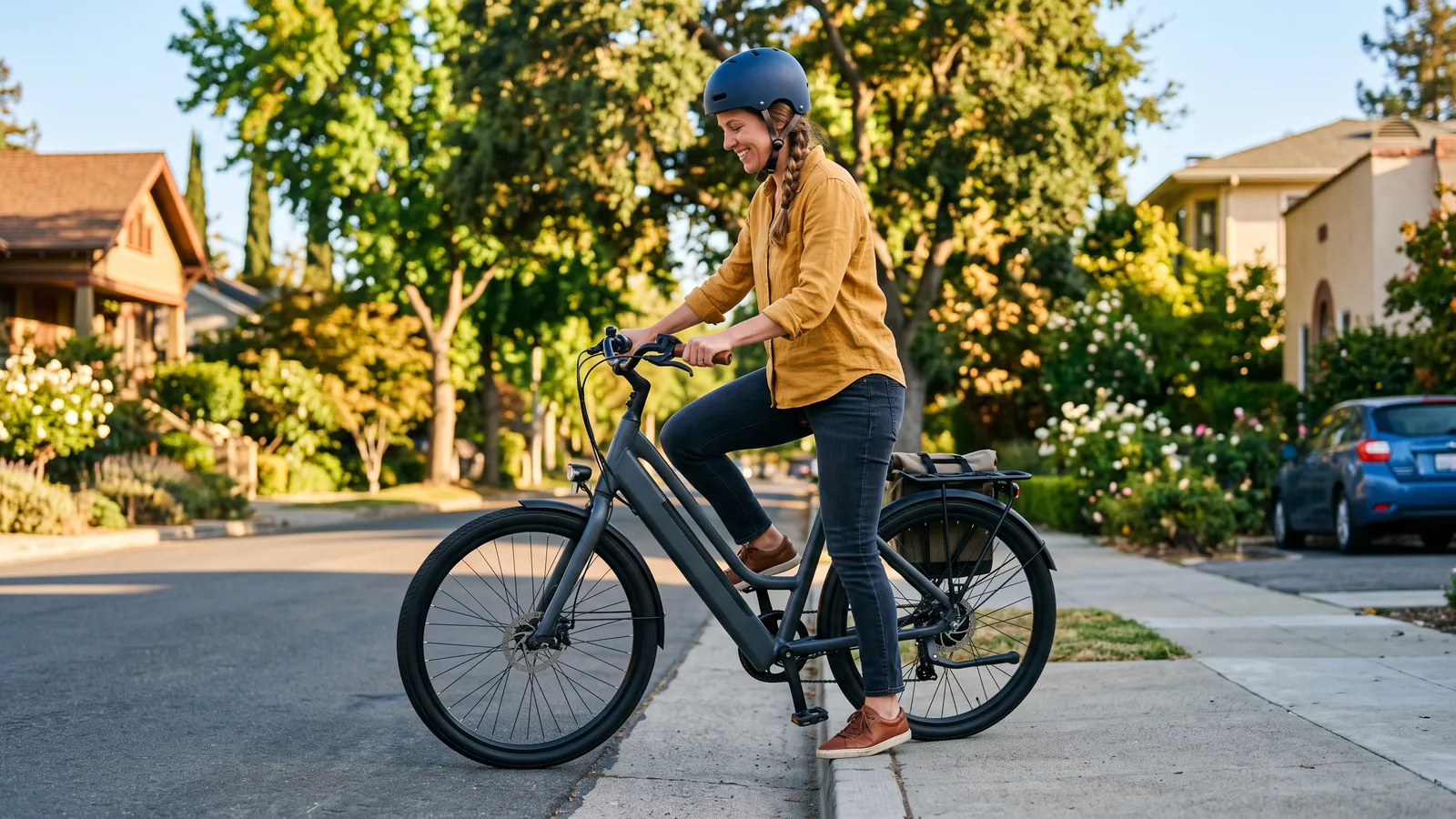 Style photo of an unbranded step through e-bike (not this exact model)