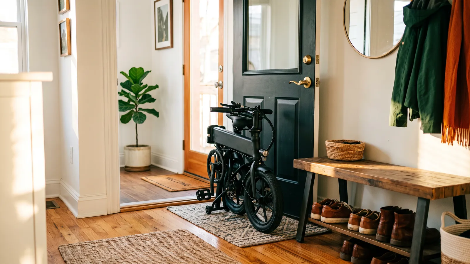 Style photo of an unbranded folding e-bike (not this exact model)